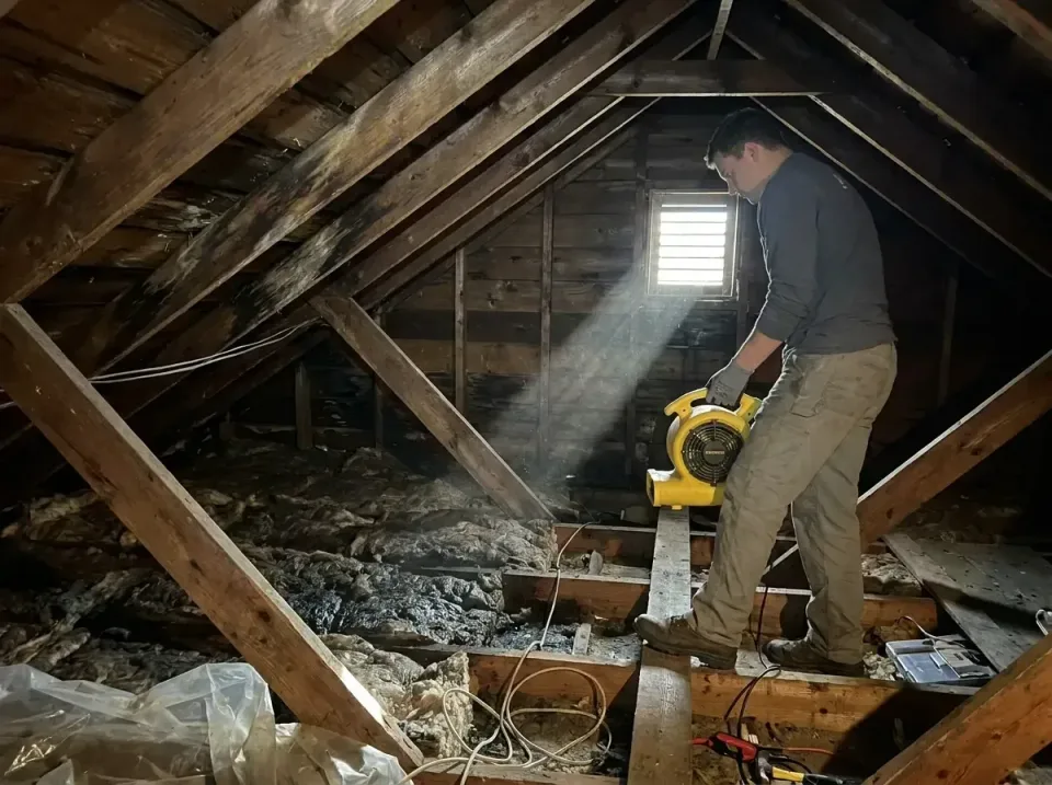 attic-water-damage-drying-proc-007 — frequently asked questions, Emergency Water Extraction & 24/7 Flood Response in McMurra…